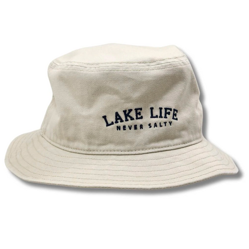 Lake Life "Never Salty" Bucket Hat - Putty