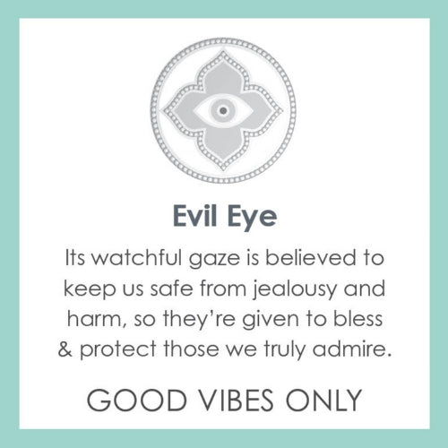 Evil Eye Small Pendant - Black/Silver