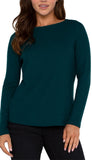 Long Sleeve Boat Neck Knit Top