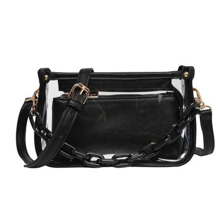 Belt Bag - Clear PVC - Black/Silver Accents