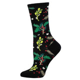 Mistletoe And Holly Socks  - Black