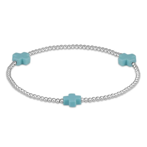 Signature Cross-Turquoise, 3mm Bead