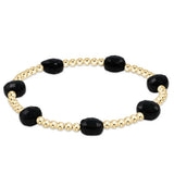 Admire Gold 3Mm Black Onyx Bead Bracelet