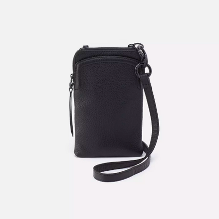 Black Matte Crossbody HydroBag with Red and Green Striped Strap